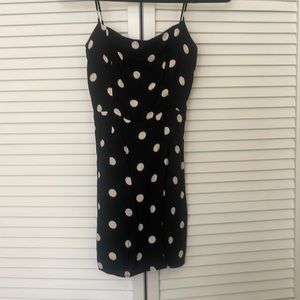 Reformation polka dot mini dress